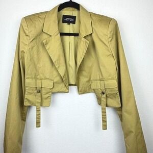 BY.DYLN Cropped Utility Blazer in a gorgeous khaki neutral